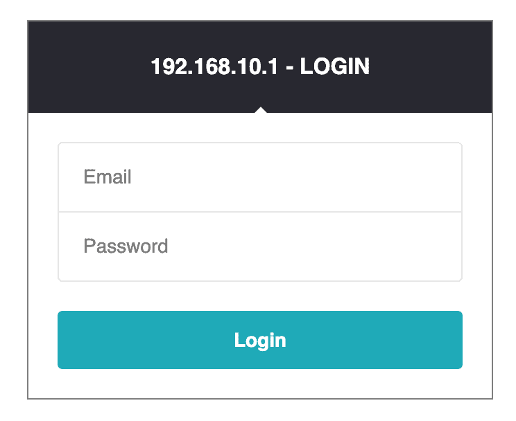 Login Page for 192.168.10.1 IP
