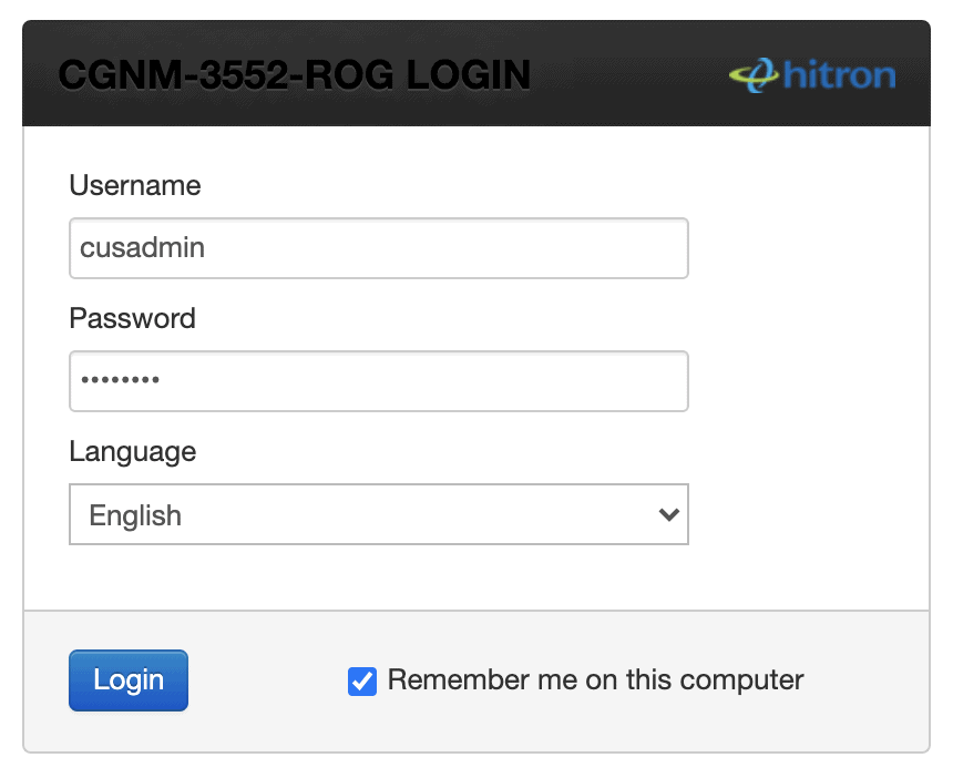 Router Login Page